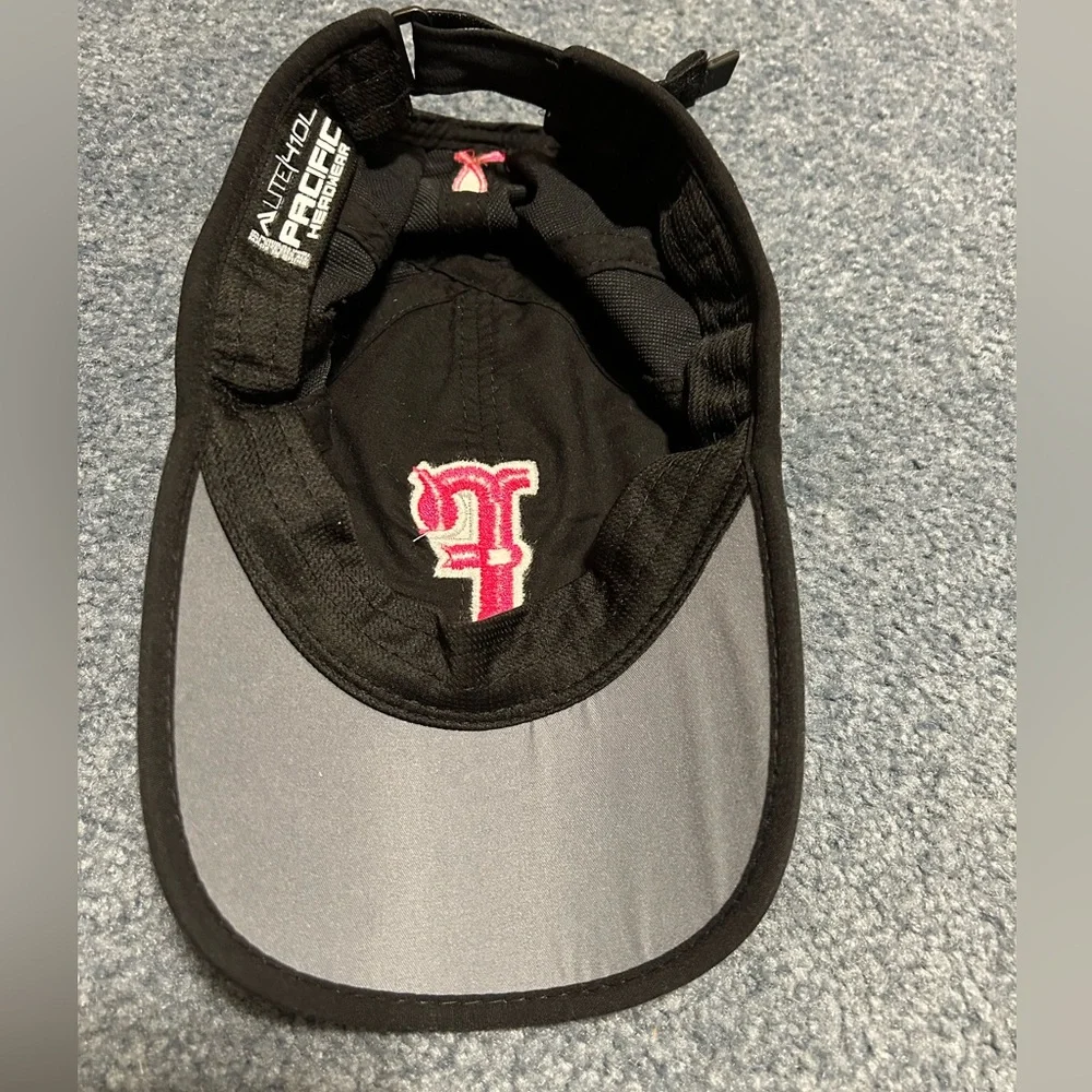 Women’s black Firecracker hat with Pink Cancer awareness ribbon on back. - Picture 3 of 3